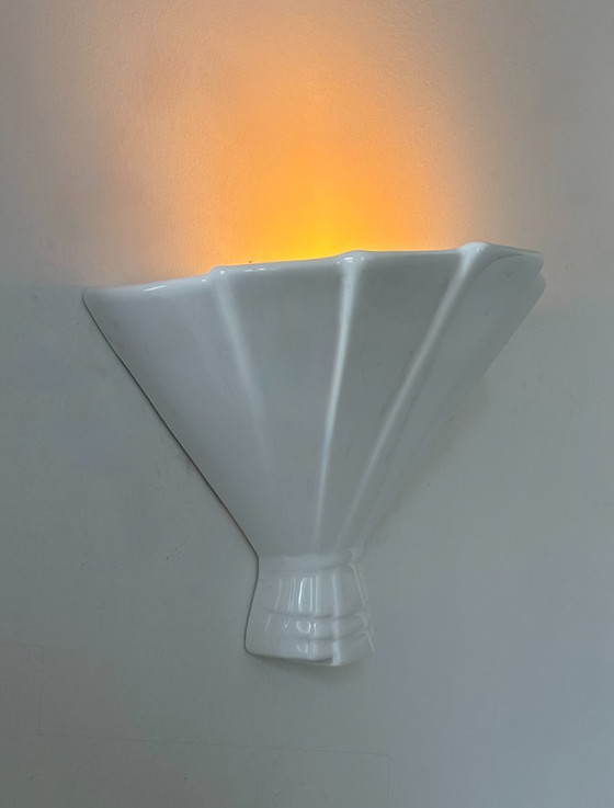 Image 1 of Applique en porcelaine blanche, France, 1960