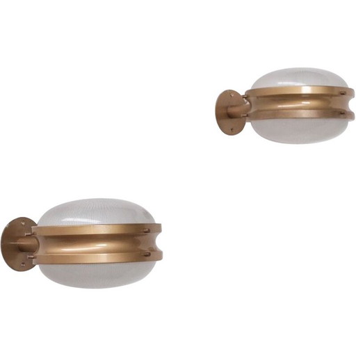 Par de lámparas de pared italianas Gamma de mediados de siglo de Sergio Mazza para Artemide, década de 1960