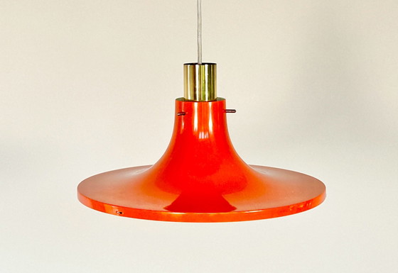 Pedant lamp designed by Hams Agne Jakobsson for AB Markaryd Sweden, Ceiling lights, Metal, Orange (photo 4 of 9)