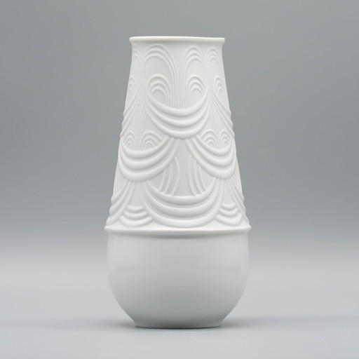 Vase Rosenthal Bjørn Wiinblad Porcelaine Bisque Relief Mat et Brillant MCM WGP