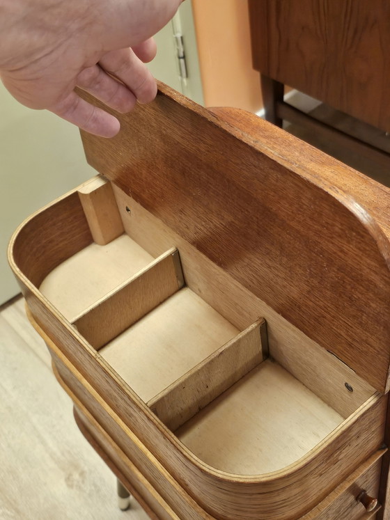 Vintage Teakfineer Naaikastje Naaibox Naardoos – Nachtkastjes, Wood (photo 8 of 12)