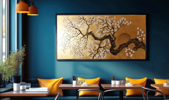 Sakura J522 - Groot Origineel Schilderij – Schilderijen & Tekeningen, Canvas (photo 6 of 18)