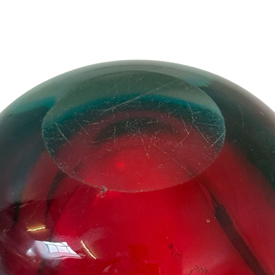 Image 1 of Murano Glass - Ashtray - Red and Blue, Geode-Like Shaped