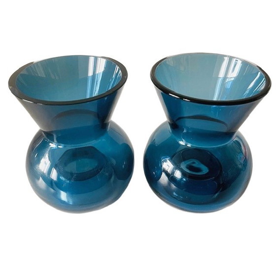 Image 1 of Set vintage di Anne Nilsson Ikea, vasi Diabola Stockholm, portacandele in vetro blu, anni '90