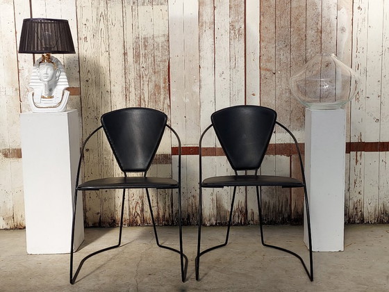 Image 1 of Set of 2 vintage "Linda" chairs - Arrben Italy, 1980s