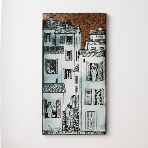 MK11298 Lovers' Lane œuvre d'art en émail de Vitus Lőrincz