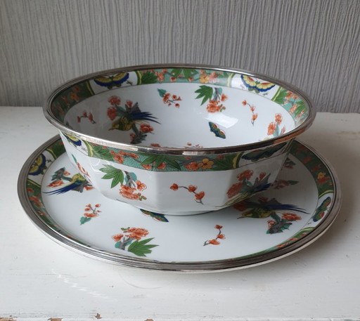 Limoges Raynaud Cuenco y Plato – Plata Maciza 950 (Tétard Frères)