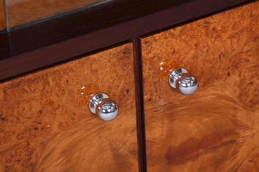 Vitrina Art Déco restaurada, de roble, arce y cristal, pulida, checa, década de 1930. – kasten, Glass, Wood (photo 2 of 14)