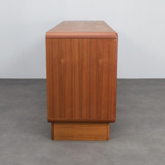 Image 1 of Danish Modern Teak Sideboard with Tambour Doors by Kibaek Møbelfabrik, Denmark, 1970s