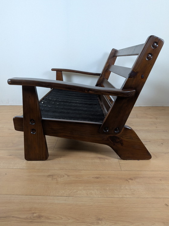 Image 1 of Vintage Gralon Everest / Schote 70 2-Zits Designbank – Massief Hout – Jaren '70