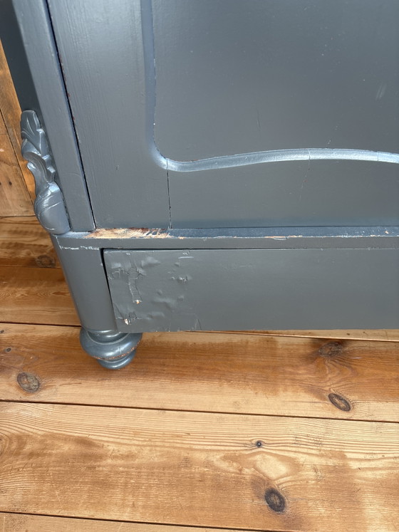 Image 1 of Antique Mahogany girls' wardrobe painted