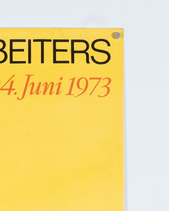 Image 1 of Tag des Bauarbeiters der DDR 1973 – Original Vintage Political Propaganda Poster by Nietzsche/Schumann – Mid-Century Modern – 80