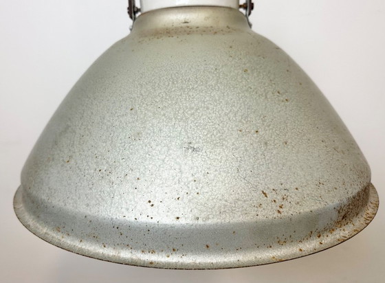Image 1 of Grey Metal Industrial Factory Hanging Lamp, 1960s