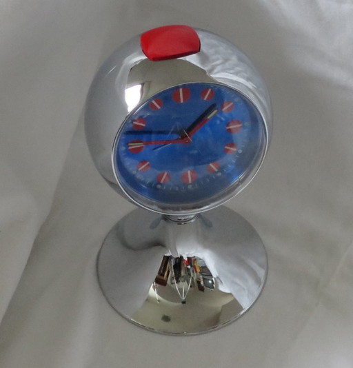 Blessing Wecker Space Age chrom bleu rouge