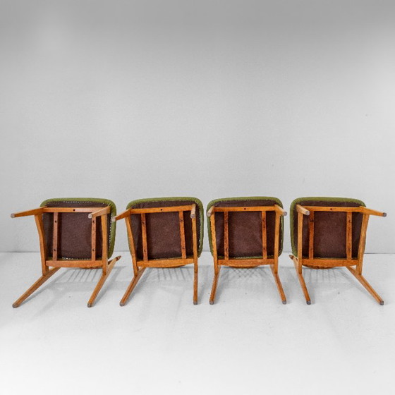 1x Vier Mid-Century Modern Italiaanse Houten Eetkamerstoelen in de Stijl van Ico Parisi – Skai (photo 8 of 14)