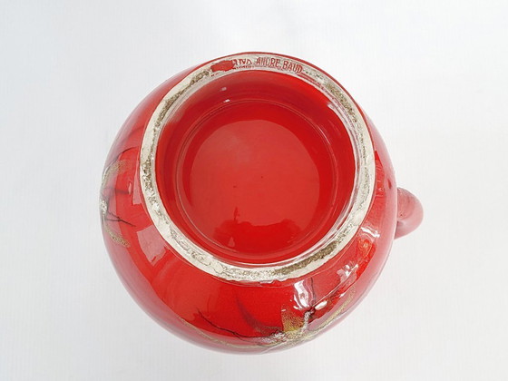Image 1 of IMPORTANT VINTAGE 1950s RED CERAMIC PITCHER FROM VALLAURIS BY ANDRE BAUD 50S 1950S