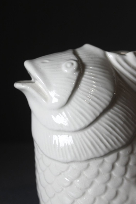 Fish-shaped Pitcher Vase Ceramic Vintage Italy 1970s (photo 3 of 9)