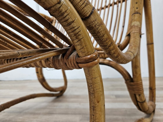 Pair of Rattan Armchairs, Brown, Vintage (photo 9 of 12)