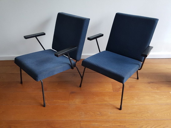 Set di 2 poltrone vintage Gispen 1407 – André Cordemeyer – Metallo, Tessile (photo 10 of 12)