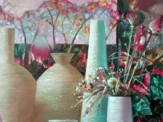 Original Oil Painting Abstract Expressionism Autumn Still Life – Paintings & Drawings, Canvas (photo 6 of 8)
