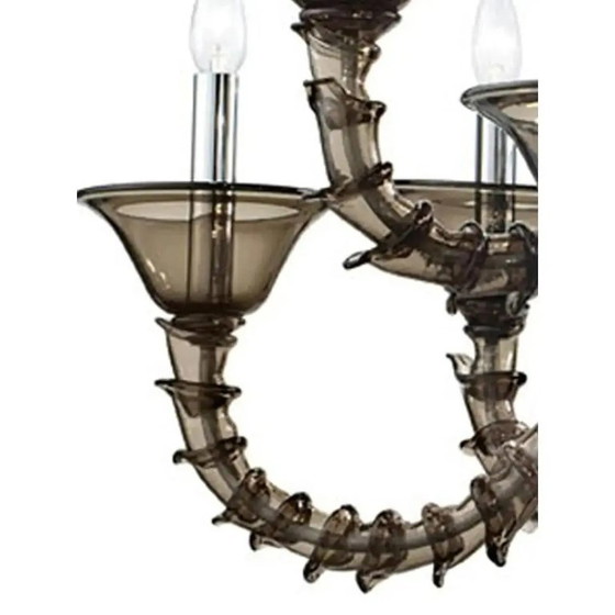 Image 1 of Handcrafted Modern Fumé Murano Glass Chandelier by Simoeng for Simoeng