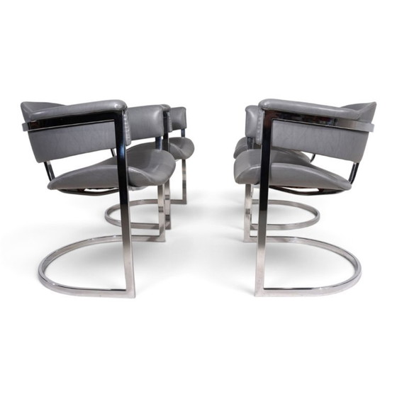 Set van 4 eetkamerstoelen van Vittorio Introini voor Mario Sabot, 1970 – Leather (photo 6 of 19)