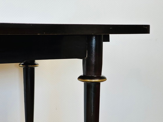 Image 1 of Table de salle à manger art déco en ébène de macassar et marqueterie, 1940