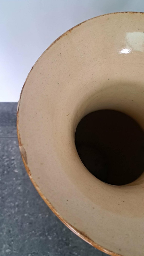 Image 1 of Grote Vintage Vietnamese Biên Hoa Keramische Vaas met Hemelse Draak - 53 cm