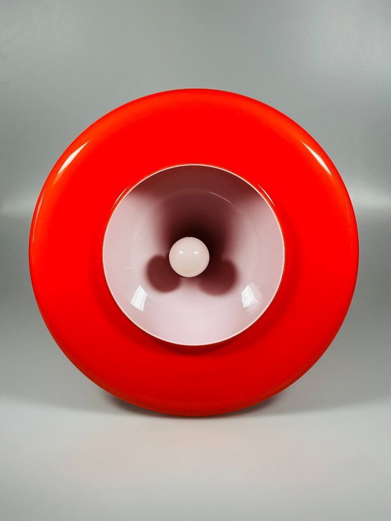 Image 1 of Plafonnier UFO des années 60-70, lampe suspendue en verre de Doria Leuchten, Space Age