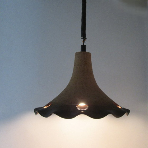 Lampada a Sospensione Vintage XL in Ceramica Anni '70 | Fat Lava / Germania Ovest | ø 42 cm. (photo 5 of 9)