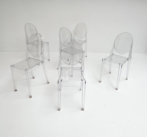 Image 1 of Set of 6 Victoria Ghost chairs by Philippe Starck for Kartell, after 2000