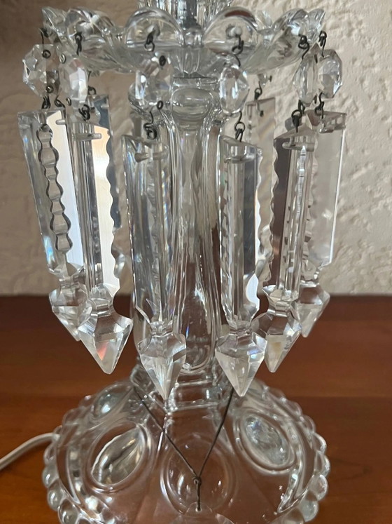 Desk lamp. Crystal, glass, hand engraving. – Table lamps (photo 4 of 7)