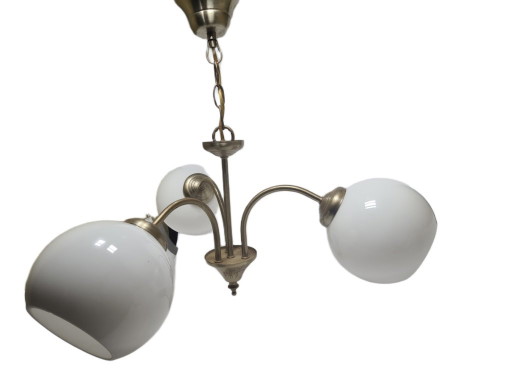 Lampadario in stile Art Déco, Polonia, anni '70 – kroonluchters, Glass, Metal (photo 2 of 8)