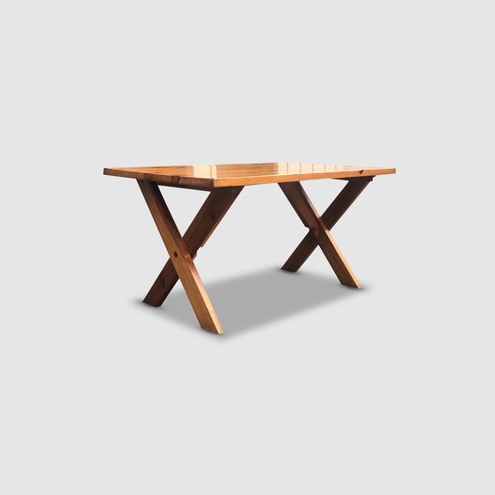 Image 1 of Modernist X-leg dining table by Ate van Apeldoorn for Houtwerk Hattem 1970s