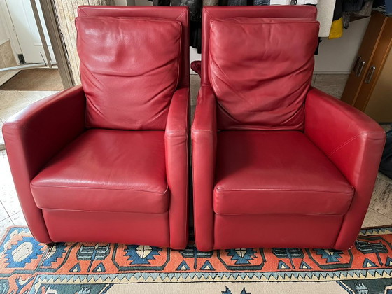 Fauteuils en cuir Matteo Grassi – design italien rouge – Leather (photo 5 of 5)