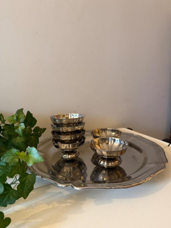 Ensemble de 6 coupes chromées avec plateau – Vaisselle, Chrome (photo 3 of 6)