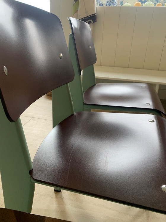 4x Prouvé Standard SP Chairs by Vitra – Dining chairs, Metal, Plastic (photo 7 of 11)