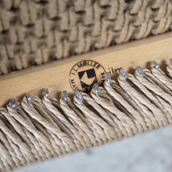 Image 1 of 6 chaises de salle à manger Niels Møller modèle 83 en teck, neuves, en corde de papier