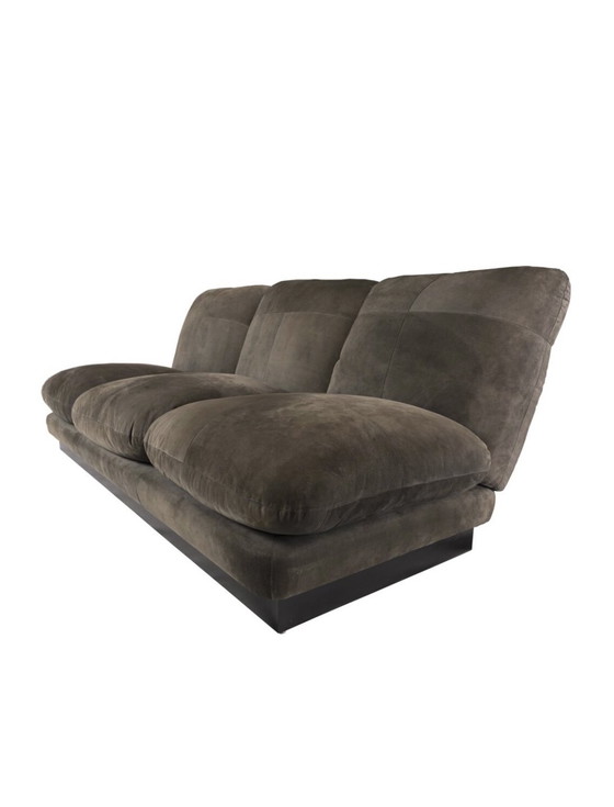 Image 1 of Willy Rizzo 3-seater sofa in brown nubuck