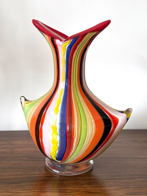 Precioso Jarrón de cristal de Murano multicolor de los años 60/70