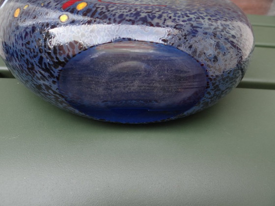Signed Bertil Vallien for Kosta Boda ‘Meteor’ Blue Glass Vase Sweden (photo 8 of 9)