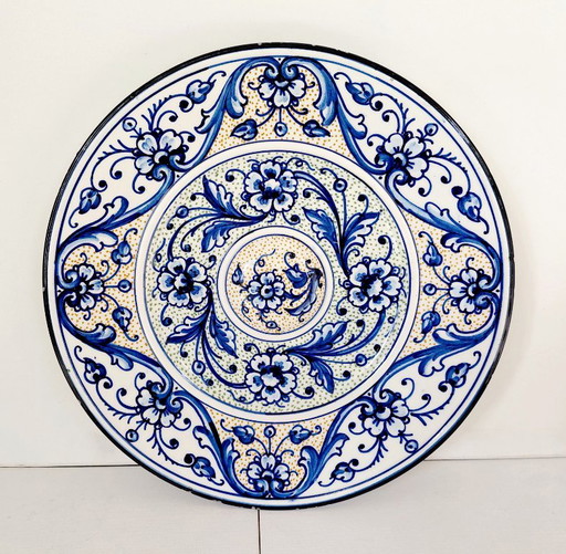 Piatto da parete spagnolo vintage 37 cm – Dipinto a mano Anni '70 – wanddecoratie, Ceramic