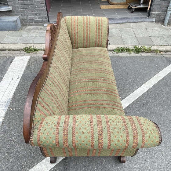 Antieke Charles X Stijl Gondelbank, 19e Eeuw – Bankstel, Wood, Textile (photo 6 of 14)