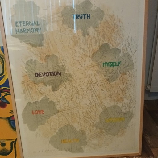 Carel Blotkamp – 'Yo mismo' (1986) – Litografía original de la Colección de Arte PTT – Edición 3/3 – lithos zeefdrukken