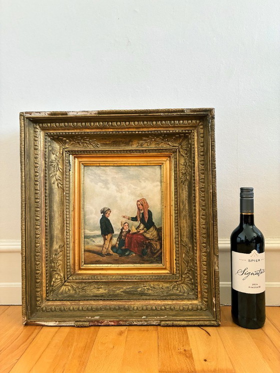 Dipinto a olio antico di paesaggio marino, c. 1845 – Dipinti e disegni, Canvas (photo 12 of 16)