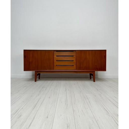 Vintage Minimalistisch Deens Teak Dressoir jaren 60