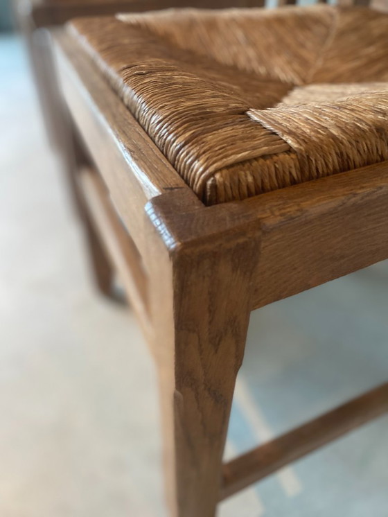 Image 1 of Set di 6 sedie con schienale a scaletta in rovere massiccio - stile francese ad angolo, vintage