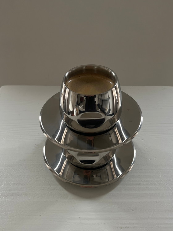 AMC Art Design metal coffee cup with saucer – Price per cup & saucer – Crockery, Italian Design (photo 3 of 8)