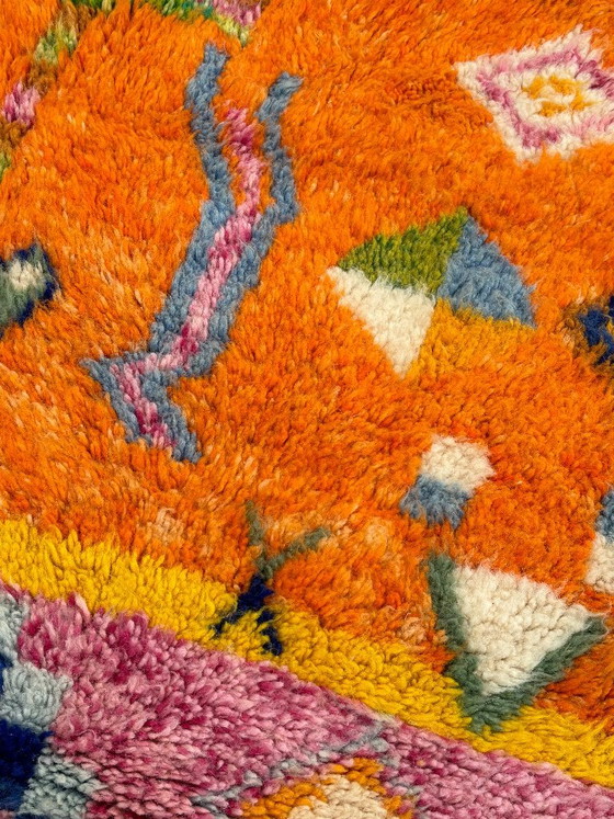 Pink and Orange Moroccan Berber Rug 150x200 cm – Handwoven Boujad Wool Carpet – Rugs & carpets, Vintage (photo 3 of 8)