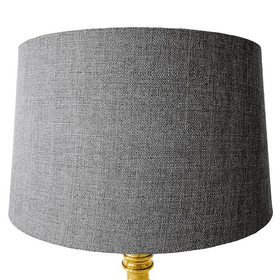 Image 1 of Lampada da tavolo vintage Hollywood Regency XL in ottone grigio oro